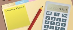 report with calculator and pencil