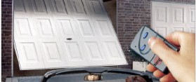Opening a garage door with a garage door opener