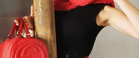 Girl in red scarf