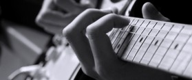Playing guitar