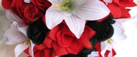 Cascading Bridal Bouquets with Silk Flowers