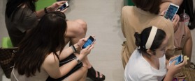 Girls using mobile