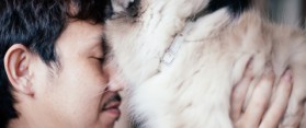 Man with cat