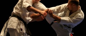 Man delivering kick