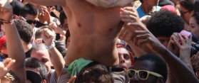 Boy wearing Panda Head