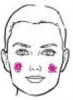 Apply Blush on Round Square Face
