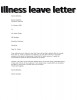 Illness Leave Letter