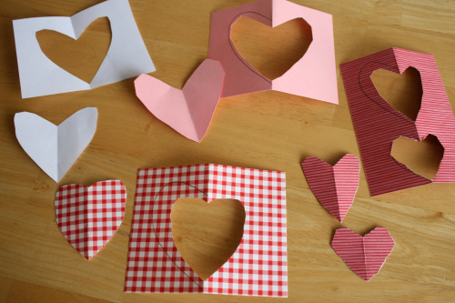 Cutting Hearts for Valentine's Cards