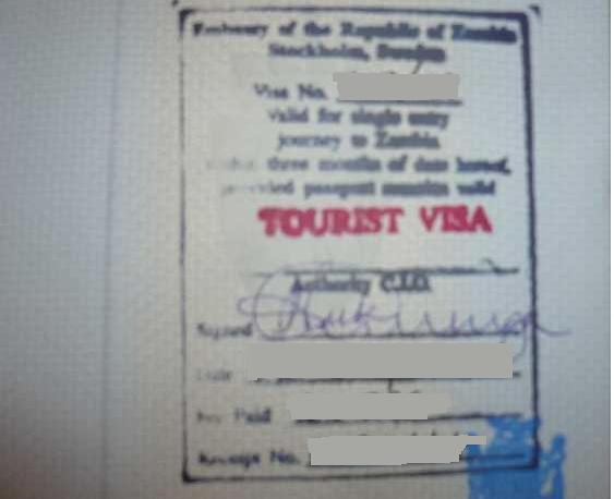 Zambia Tourist visit visa