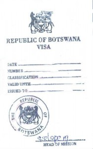 Botswana Tourist Visit Visa from Ottawa