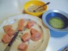 Breadcrumbs, cheese, salt, thyme and basil