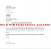 How to Write Family Function Leave Letter