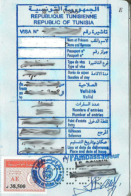 uk travel document to tunisia