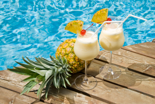 Pina Colada juice in Glasses