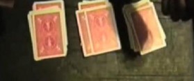 Cards in three piles