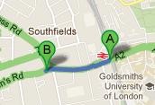 Directions to Ankay Restaurant from New Cross Gate Rail Station