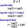 Solving Exponential Equations using Log