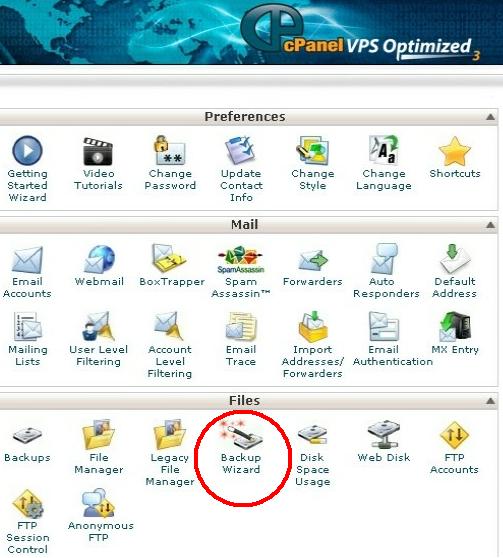 Backup Entire Site Using Backup Wizard in cPanel