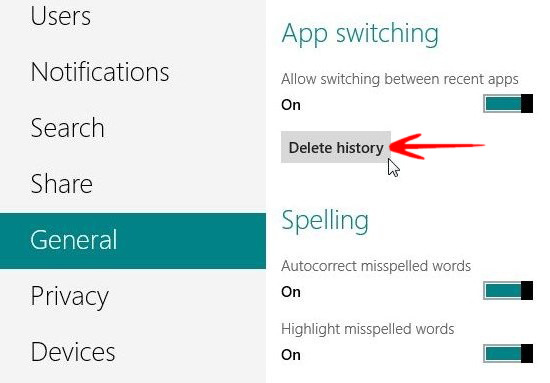 How to Delete Your Application History in Windows 8