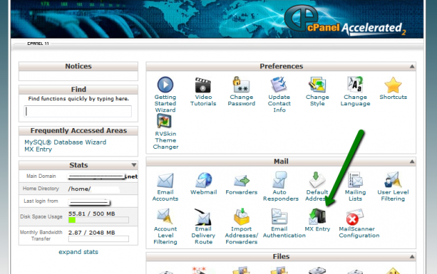 Manage MX Entries for Email in cPanel