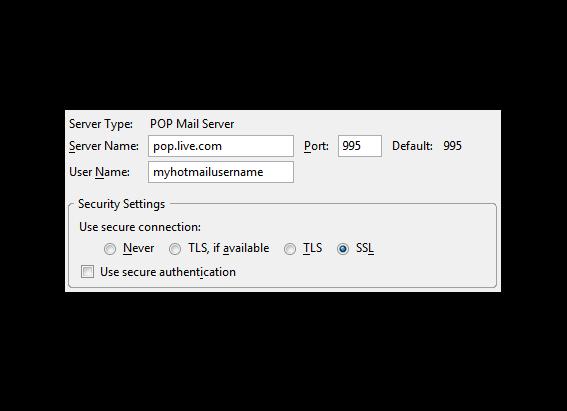 Pop3 and SMTP for Hotmail