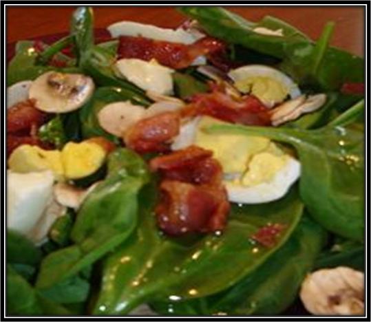Spinach and Pancetta Salad with Curry Mustard Vinaigrette recipe