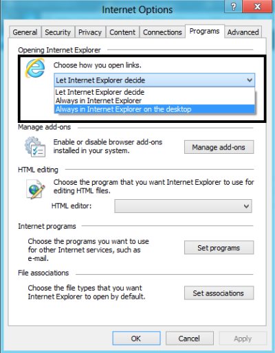 Windows 8 Metro Web Tiles Open in the Desktop Browser