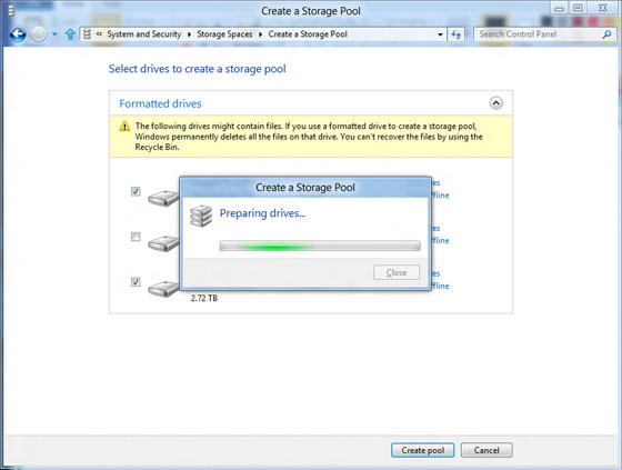 Windows 8′s Storage Spaces to Mirror amp Combine Drives