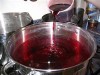 pouring the dye solution