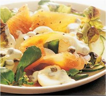 Egg Mayonnaise Salad with Smoked Salmon Recipe