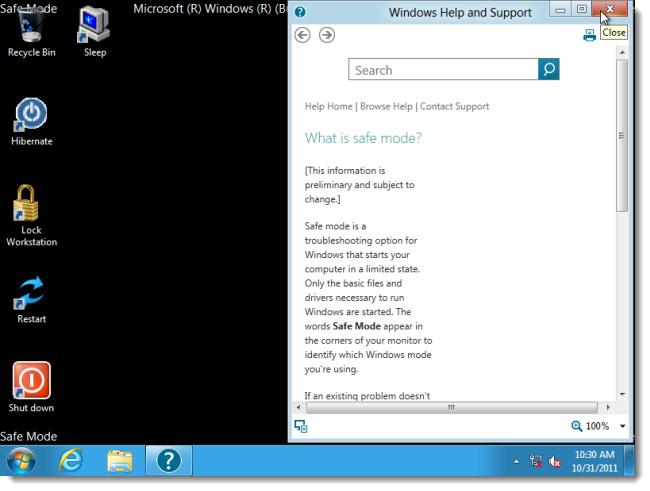 Enable Use and Disable Safe Mode in Windows 8