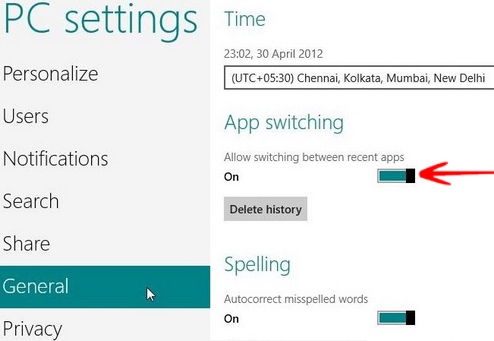 Disable Application Switching in Windows 8