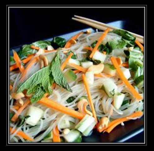 Vietnamese Inspired Cabbage and Rice Noodle Salad