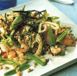 Warm Kasha and Seafood Salad Recipe