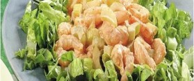 Warm Potted Shrimps on Shredded Lettuce Salad recipe
