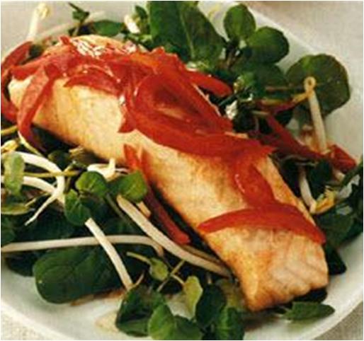 Warm Teriyaki Salmon Salad