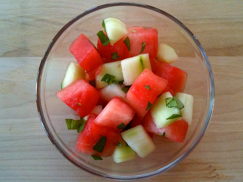 Chunky Watermelon and Cucumber Salad Recipe