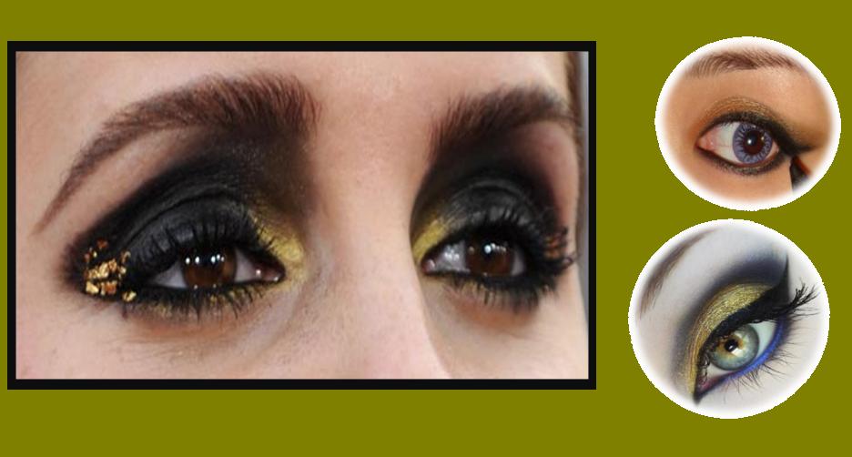 How to Apply Gold and Black Cat Eye Makeup