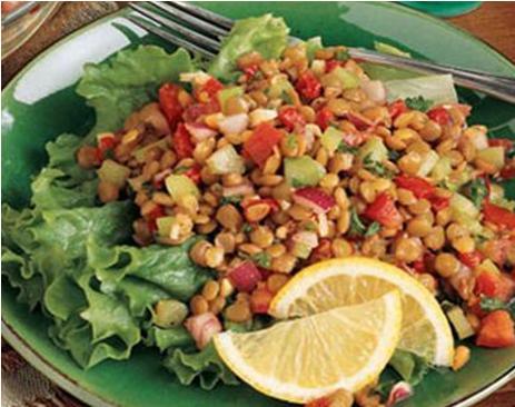 Warm Lentil and Roasted Pepper Salad Recipe