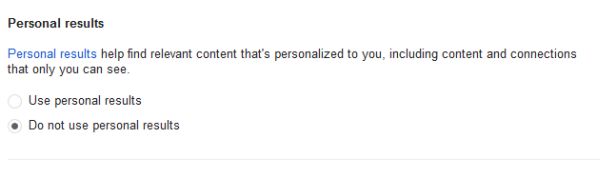 Turn Off G+ Personal Results in Google Search Permanently