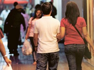 Couple walking in Dubai