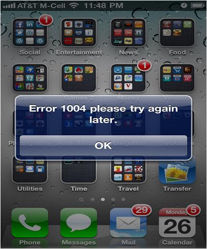 Fix 1004 iPhone Error