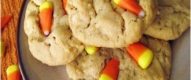 Halloween Candy Corn and Peanut Cookies