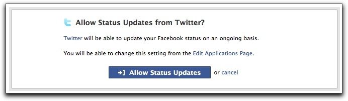 allow status updates on Twitter