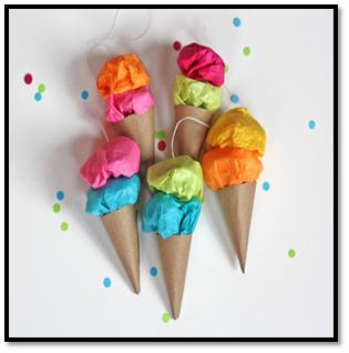 How to Make Paper Ice Cream Ornaments