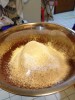 Cocoa powder in butter mixture
