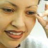 Applying False Eyelashes on Eyelids