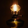A lit kerosene lamp