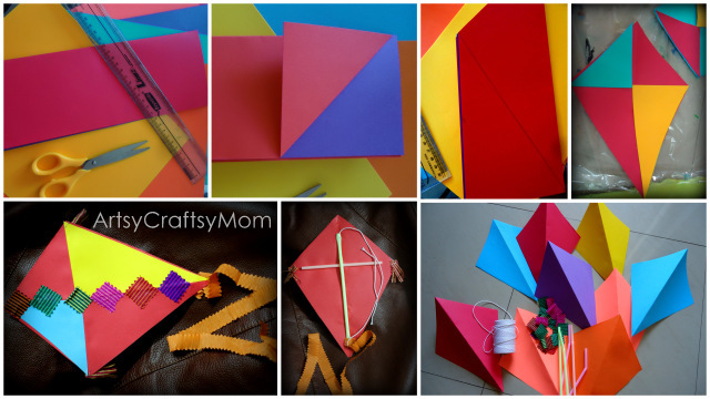 Paper kite with straws