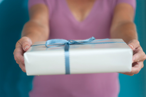 Woman giving present